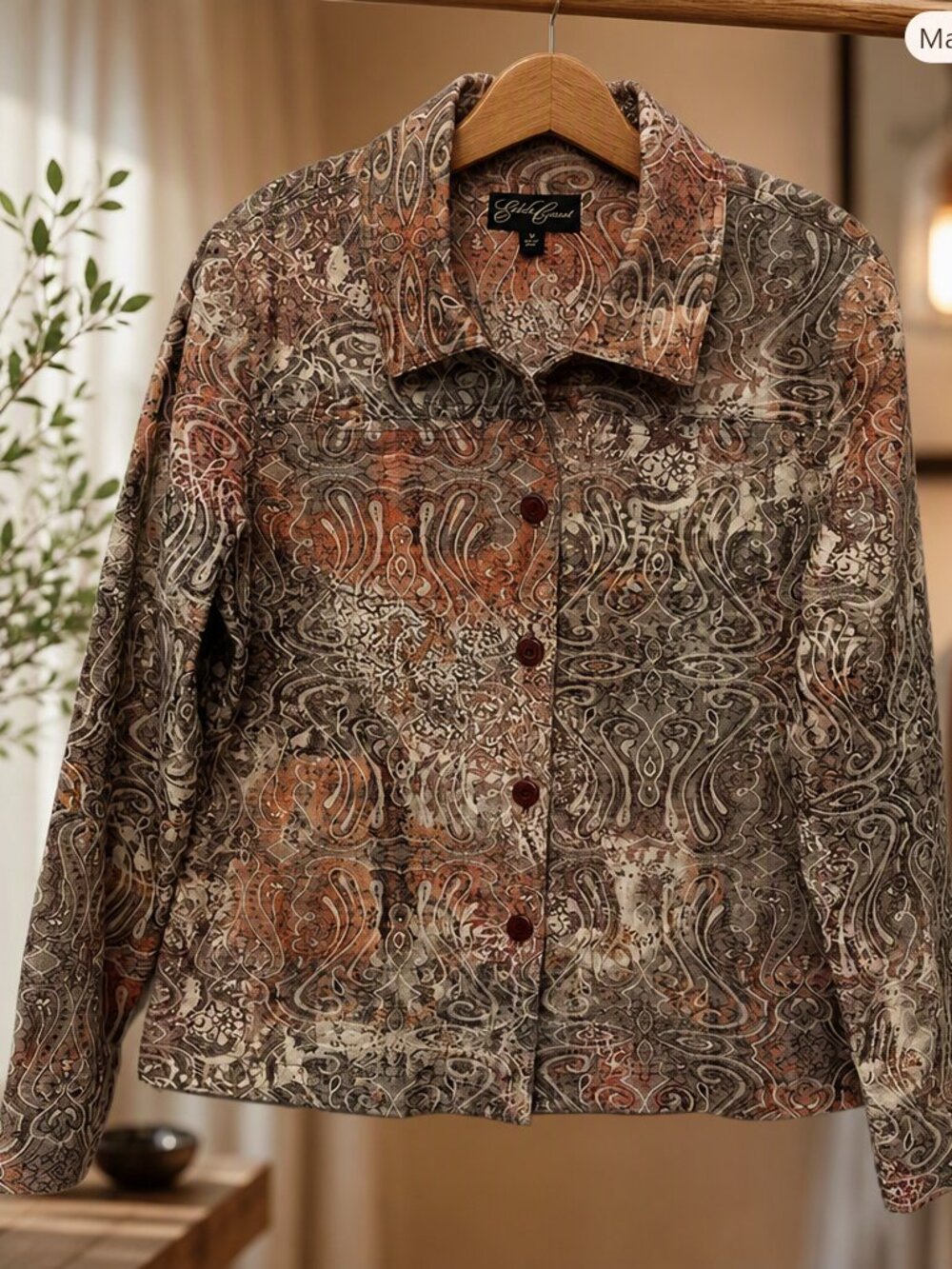 Eden Court Tapestry Style Lightweight Jacket Size Medium